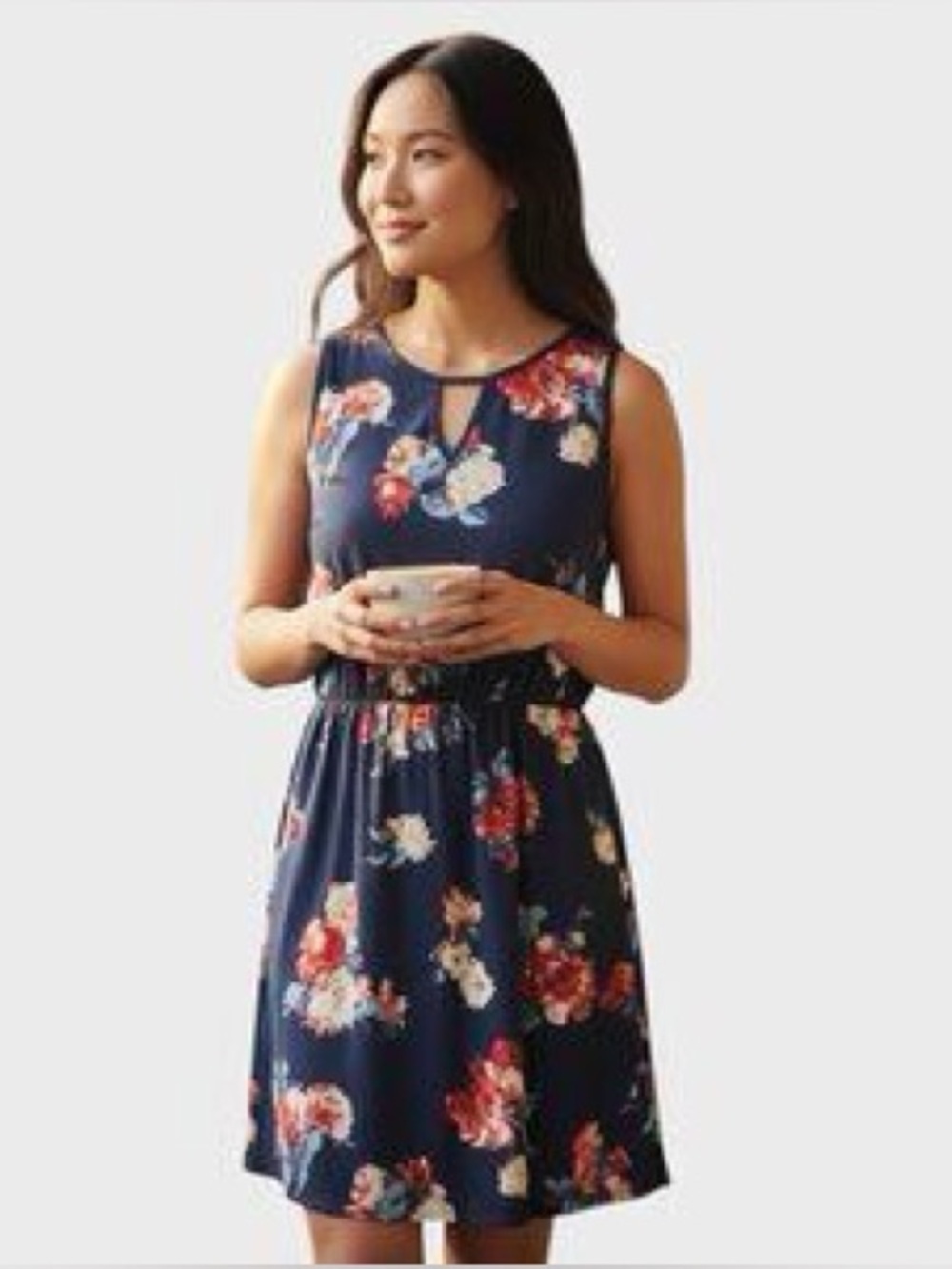 Market & Spruce Floral Keyhole Dress